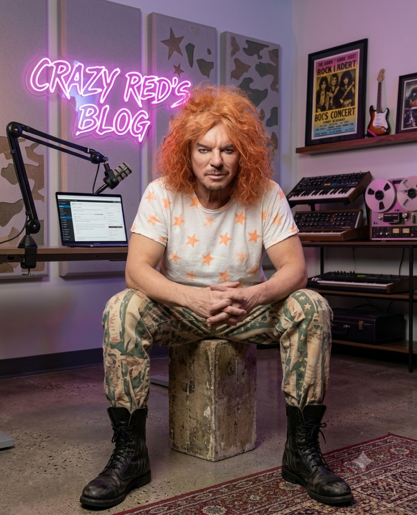 Illustration representing Carrot Top Net Worth with comedy performances, stage shows, entertainment career, and income sources.